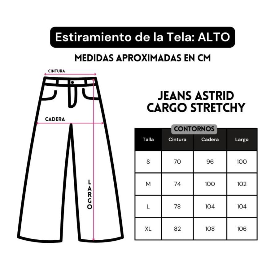 Jeans Astrid Cargo Stretchy