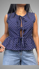 Top Peplum sin Mangas